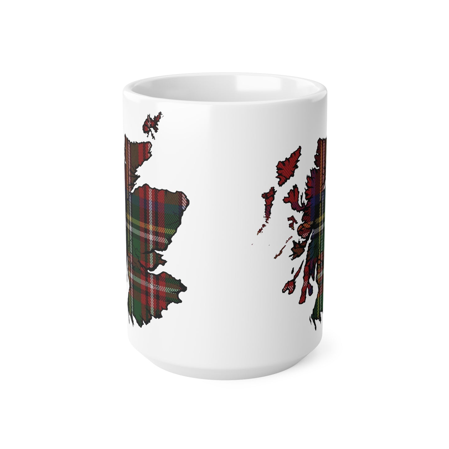 Stewart Royal Tartan Scotland Map Mug, Coffee Cup, Tea Cup, Scotland, White