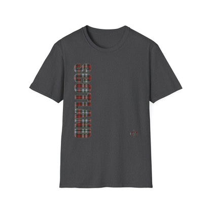 Tartan Scotland Lettering Softstyle Unisex T-Shirt, Stewart Tartan Tee