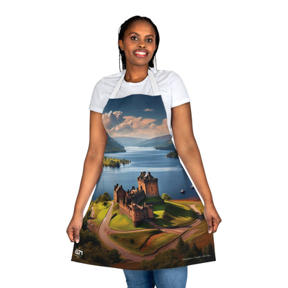 Urquhart Castle - Loch Ness Apron, Scottish Cooking Apparel, Chef Accessory