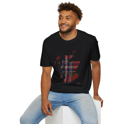 Tartan Scotland Map Softstyle Unisex T-Shirt - MacFarlane Tartan Tee