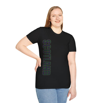 Scotland Lettering Argyle Tartan Softstyle T-Shirt, Unisex Tee, Various Colours