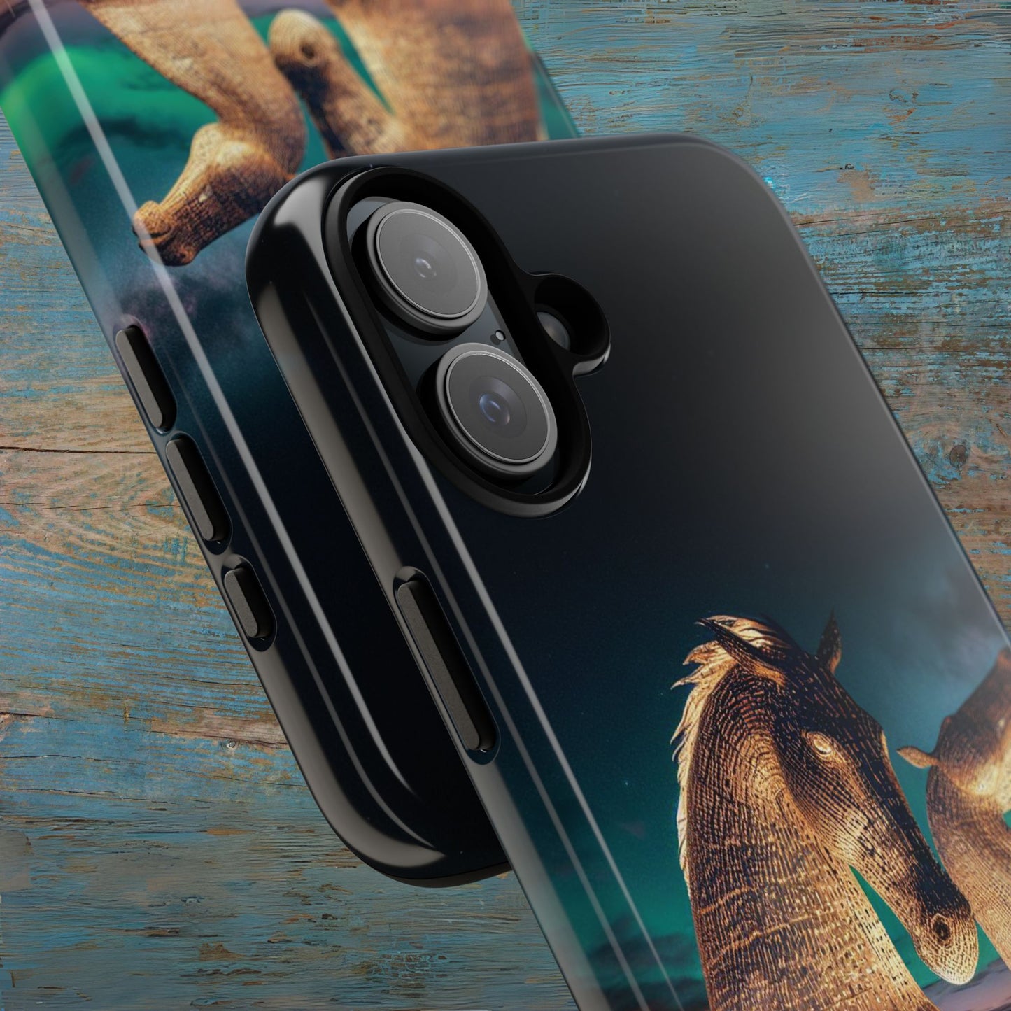 Kelpies Northern Lights Art Phone Case, Scotland, Apple