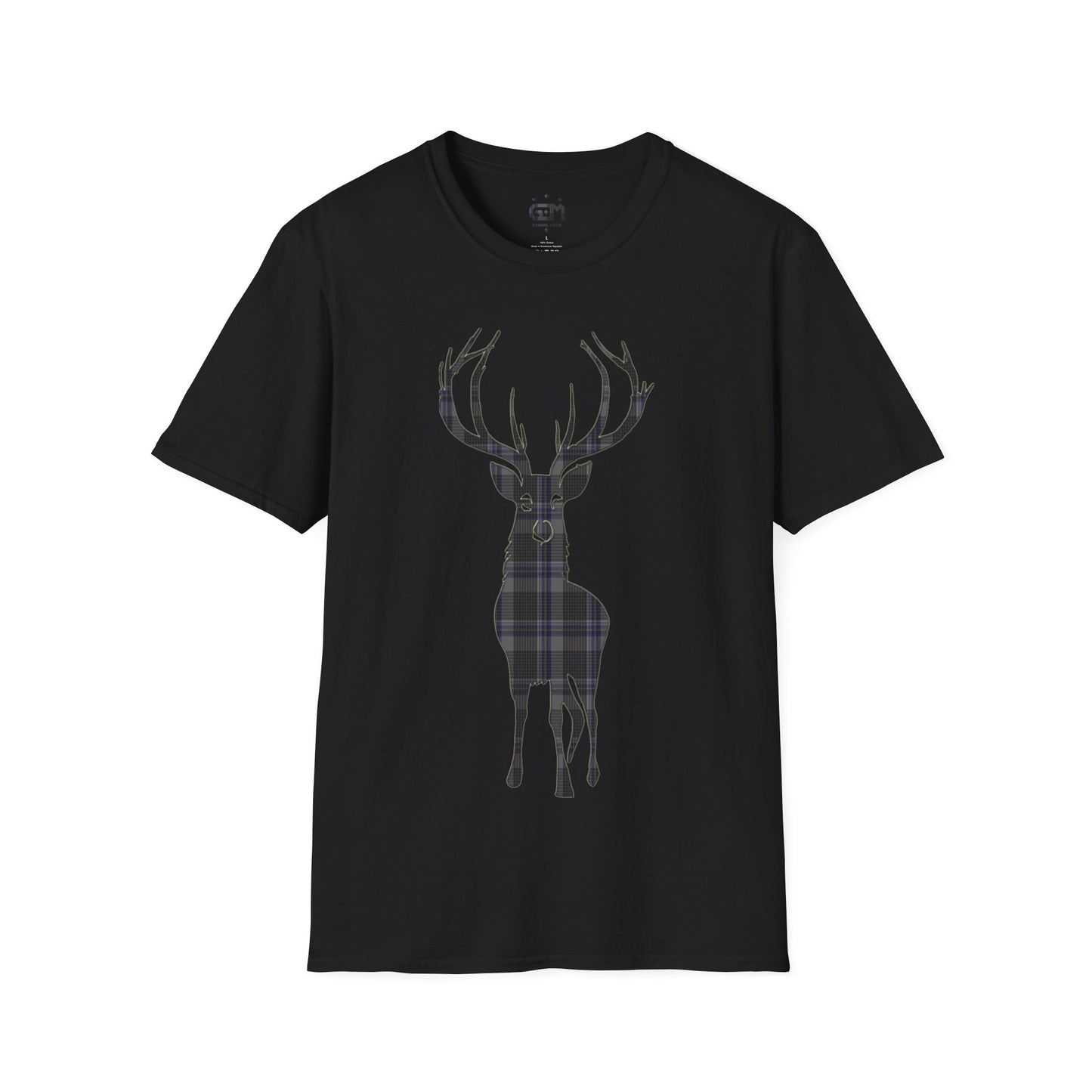 Tartan Stag Softstyle T-Shirt - Hood Tartan, Unisex Tee, Scottish Scenery, Various Colours