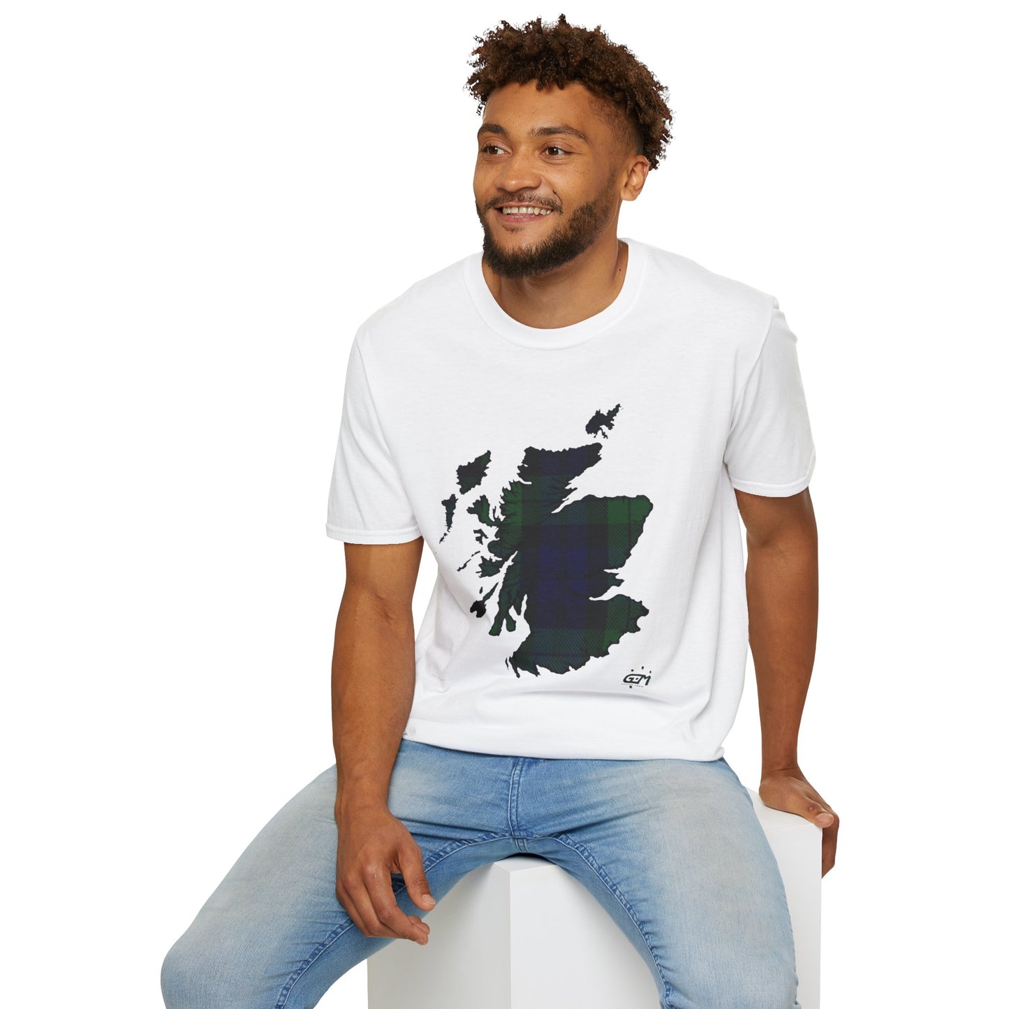 Tartan Ecosse Carte Softstyle T-Shirt Unisexe - Black Watch Tartan Tee 