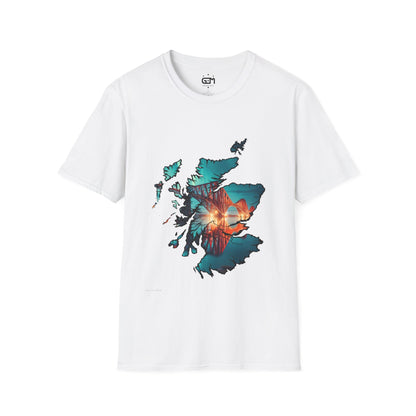 Forth Rail Bridge Scotland Map Softstyle Unisex T-Shirt, Scotland Shirt, Scottish Landmark Tee