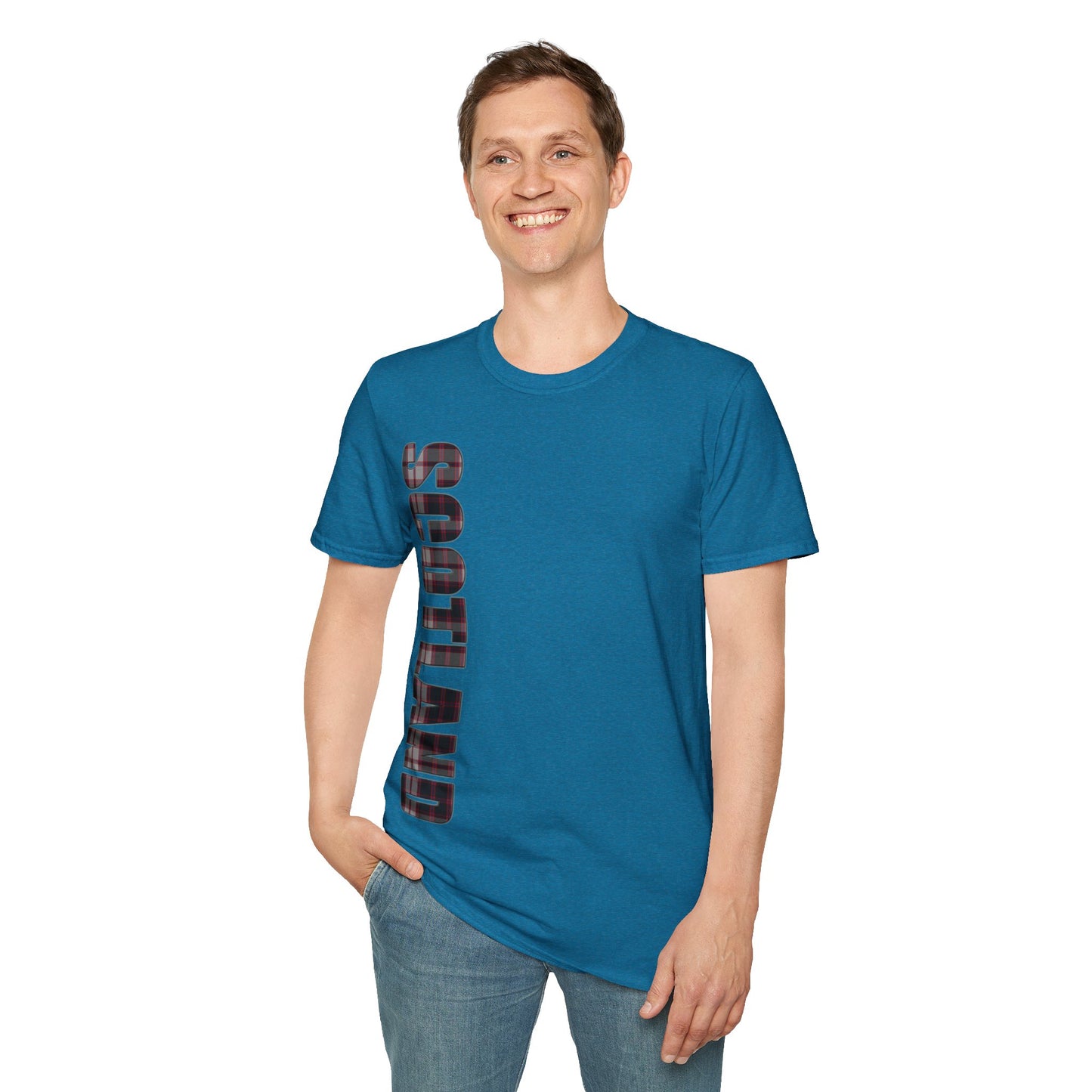 Scotland Lettering MacPherson Tartan Softstyle T-Shirt, Unisex Tee, Various Colours