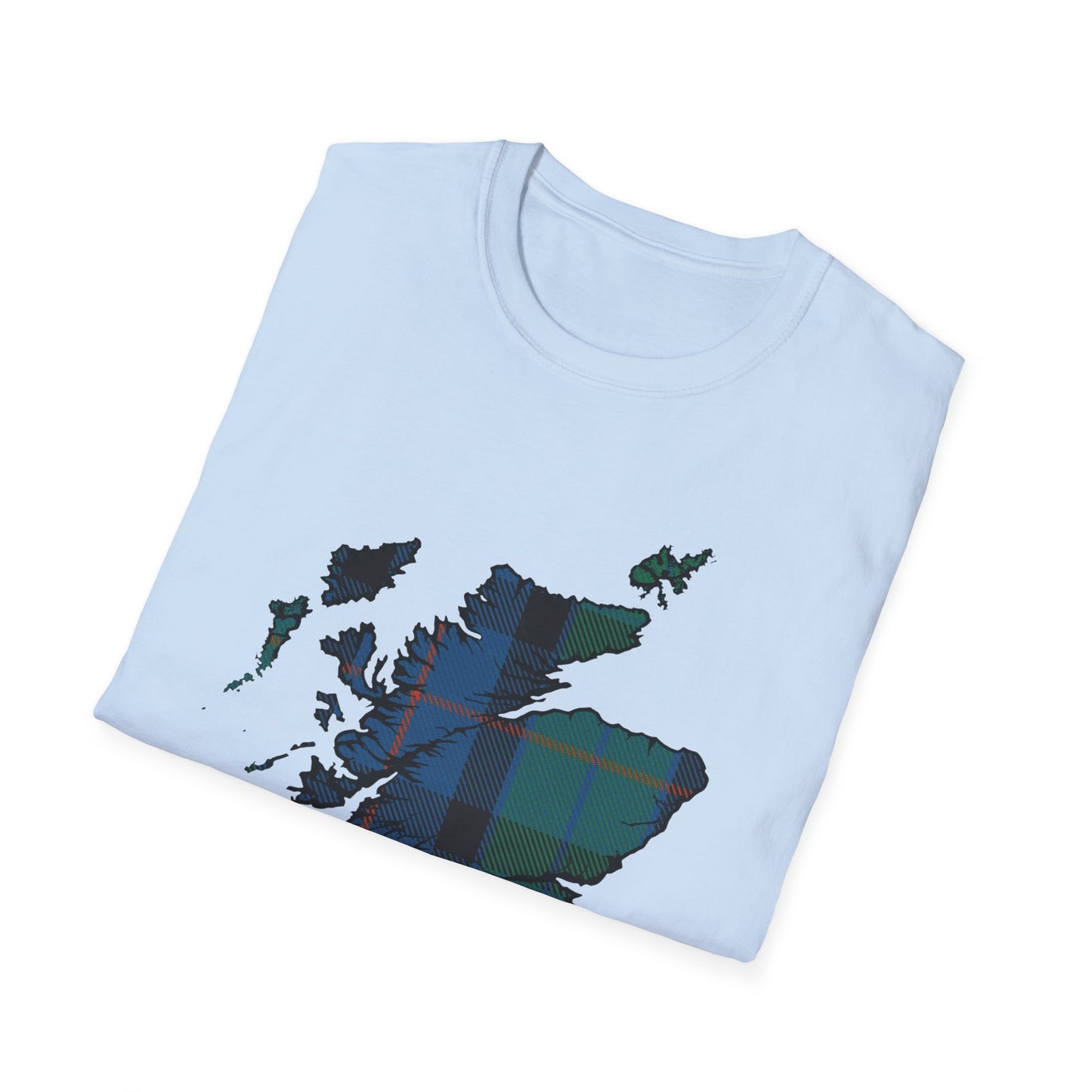 Tartan Scotland Map Softstyle T-Shirt unisexe - Fleur d’Écosse Tartan Tee 