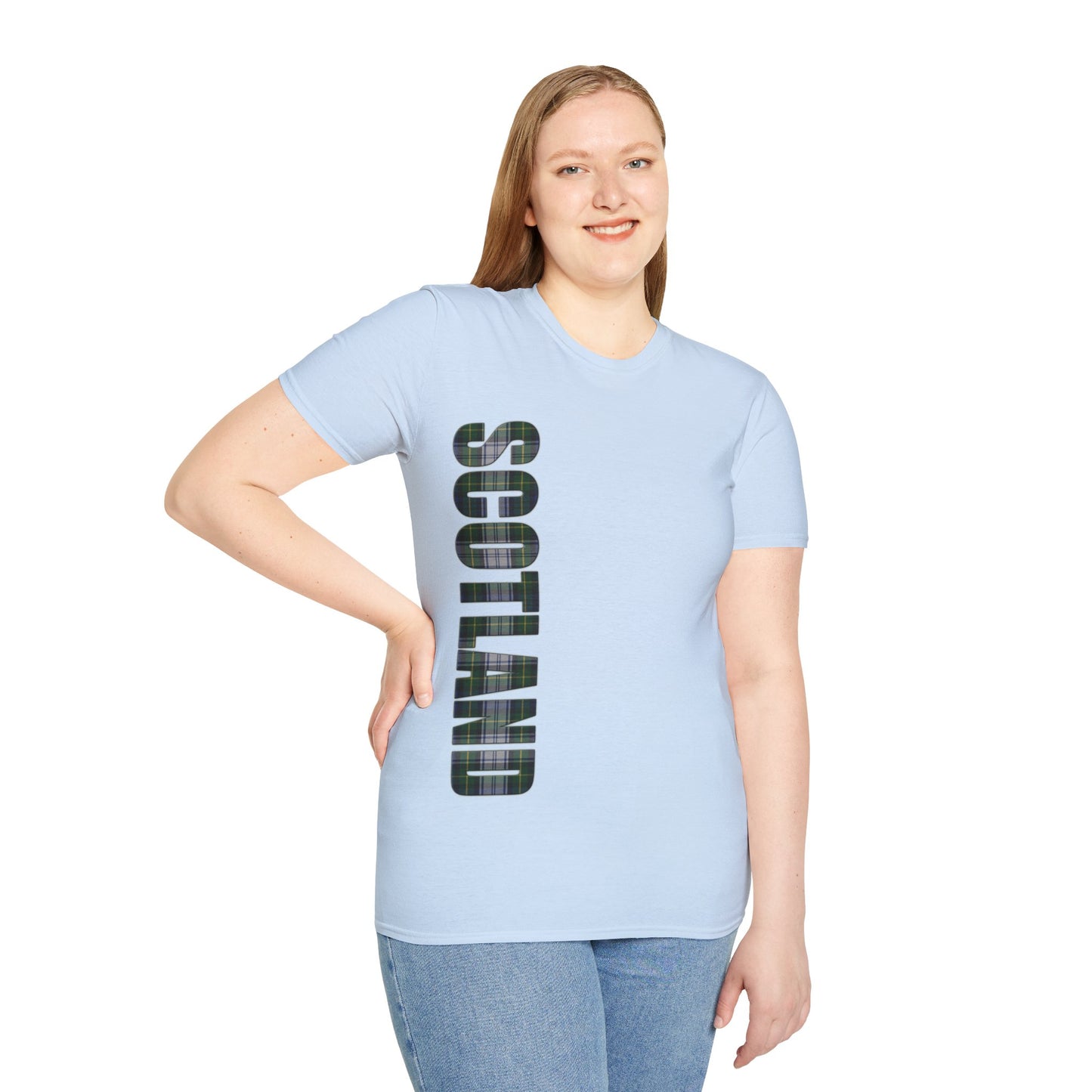 Scotland Lettering Gordon Dress Tartan Softstyle T-Shirt, Unisex Tee, Various Colours