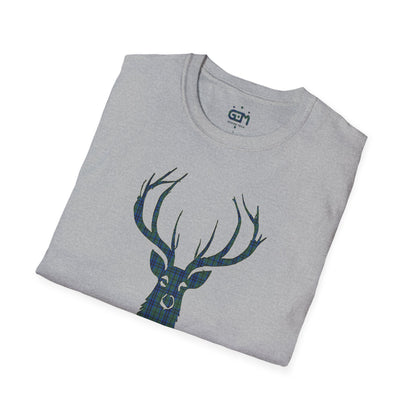 Tartan Stag Softstyle T-Shirt - Keith Tartan, Unisex Tee, Scottish Scenery, Various Colours