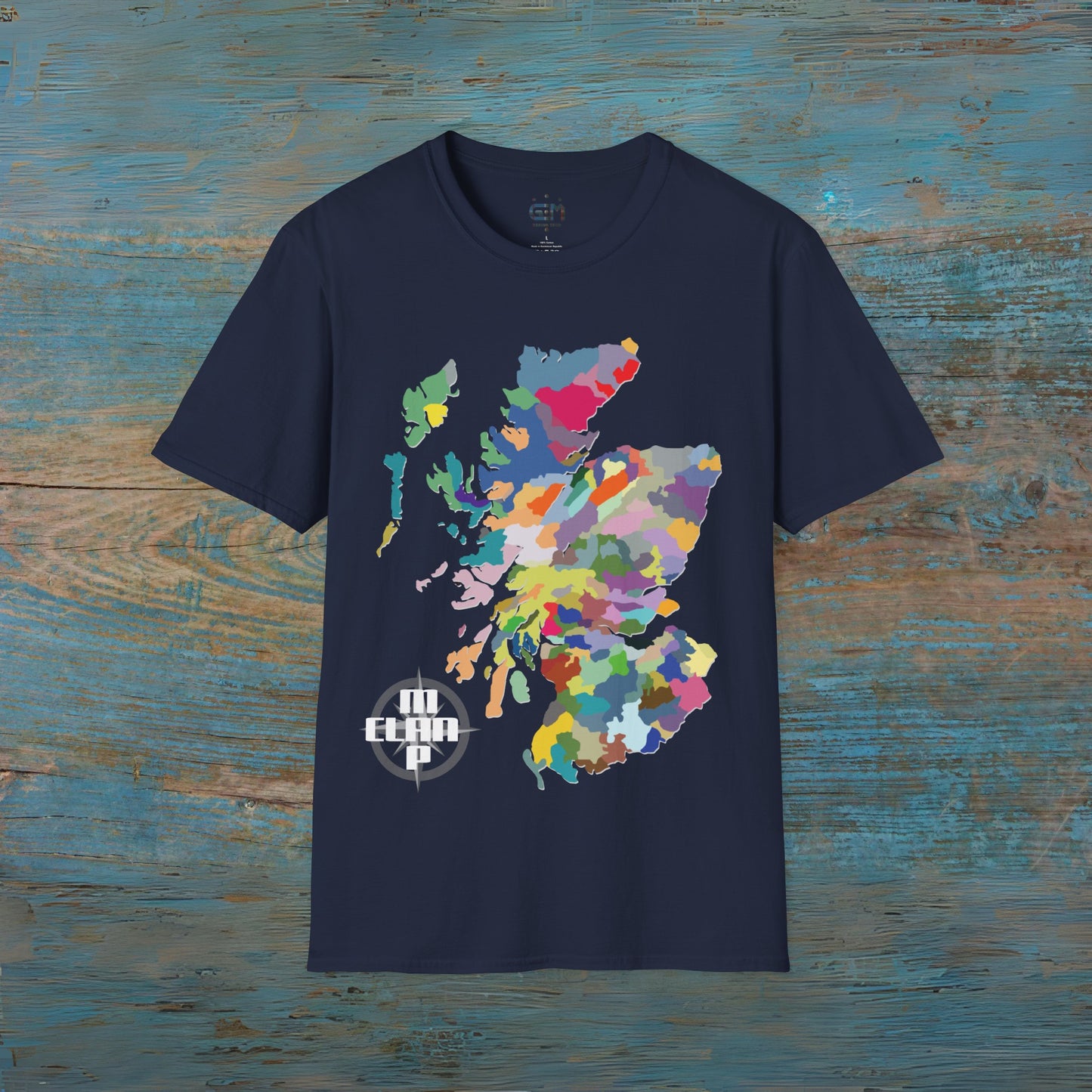 Scotland Clan Map Softstyle T-Shirt, Unisex Tee, Scotland Shirt, Various Colours