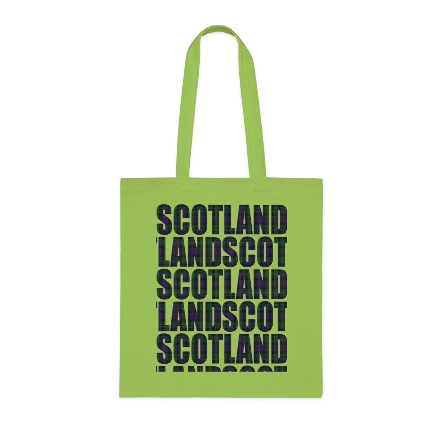 Reversible Scotland Tartan Map Cotton Tote Bag - Argyle Tartan