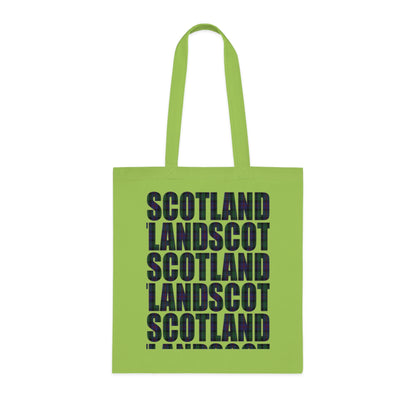 Reversible Scotland Tartan Map Cotton Tote Bag - Argyle Tartan