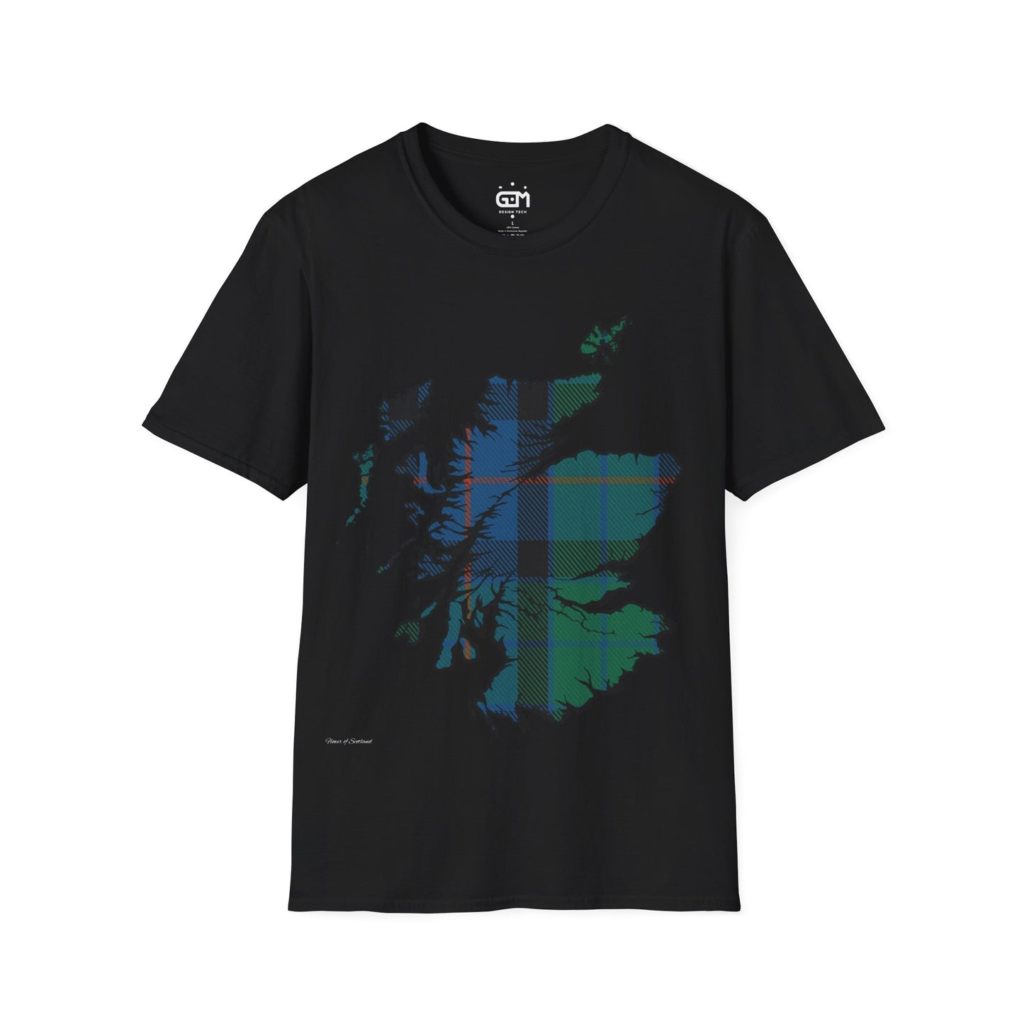 Scotland Tartan Map Softstyle Unisex T-Shirt, Flower of Scotland Tartan, Various Colours