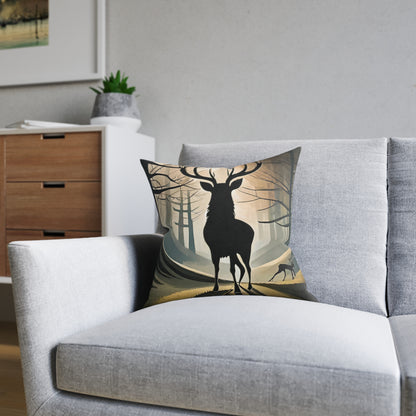 Stag Silhouette Square Cushion, Various Sizes