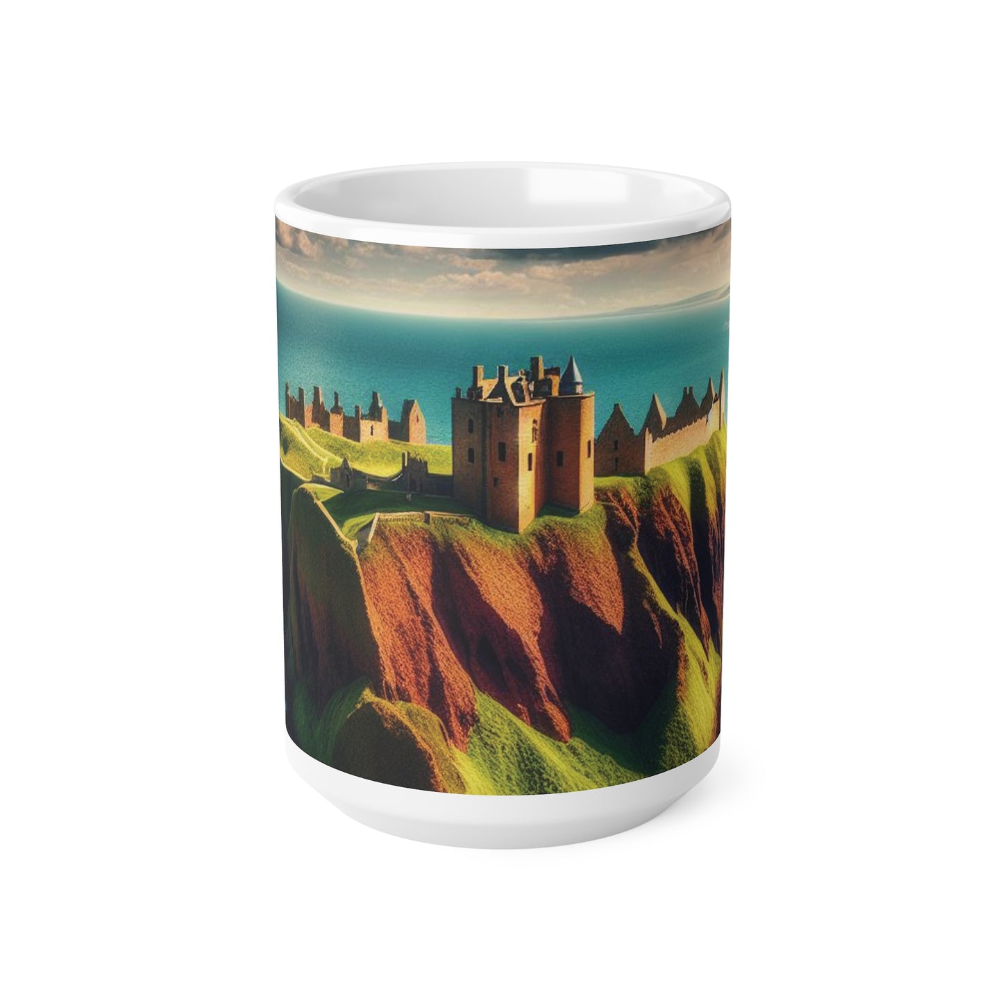 Dunnottar Castle Mug - Stonehaven, Coffee Cup, Tea Cup, Scotland, White