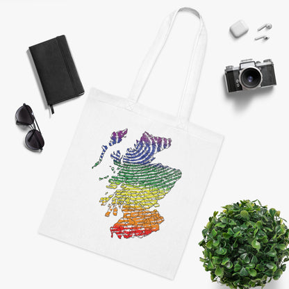 Scotland Pride Fingerprint Clan Map Cotton Tote Bag