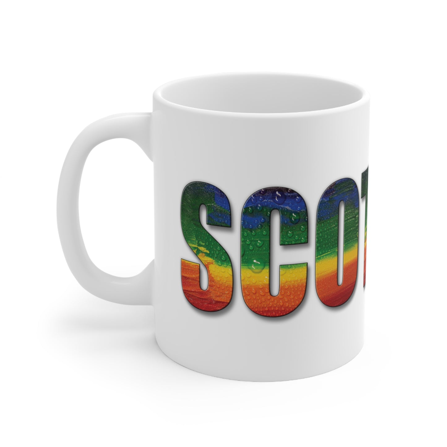 Scotland Lettering Pride Rain Mug, White