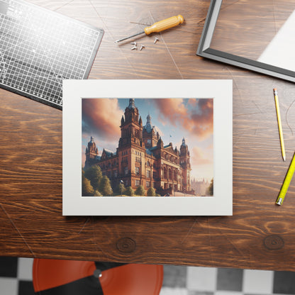 Glasgow's Kelvingrove Fine Art Print, Scotland Art, Paper Frame, Various Sizes, Horizontal