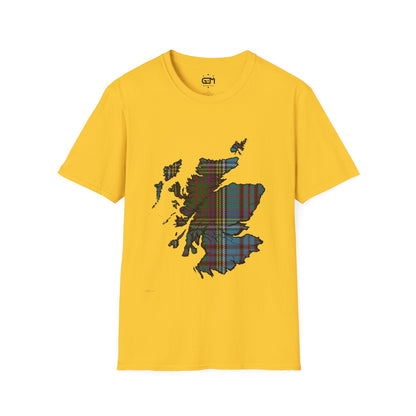 Scotland Tartan Map Softstyle Unisex T-Shirt - Anderson Tartan Tee