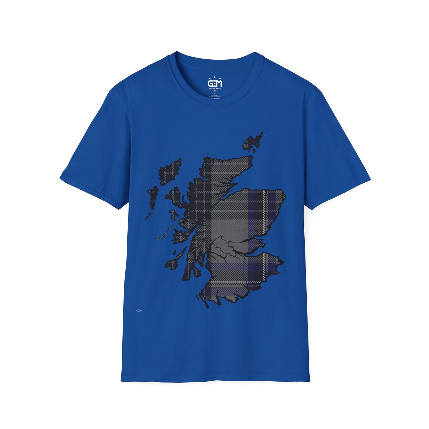 Scotland Tartan Map Softstyle Unisex T-Shirt, Hood Tartan, Various Colours