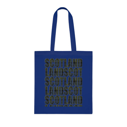 Reversible Scotland Tartan Map Cotton Tote Bag - Campbell Tartan