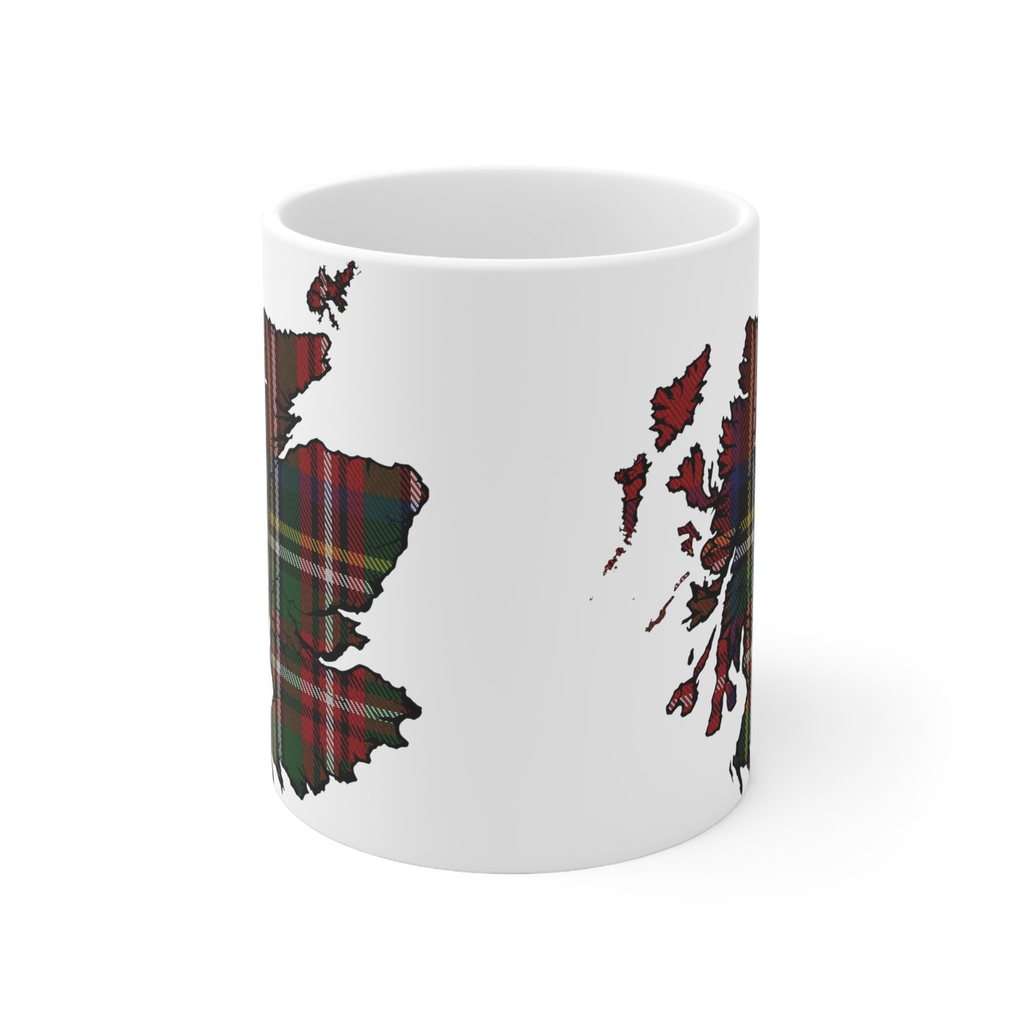 Stewart Royal Tartan Scotland Map Mug, Coffee Cup, Tea Cup, Scotland, White