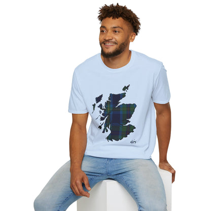 Tartan Ecosse Carte Softstyle T-Shirt Unisexe - Miller Tartan Tee 