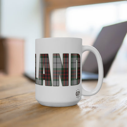 Scotland Lettering Tartan Mug 15oz, Fraser Tartan