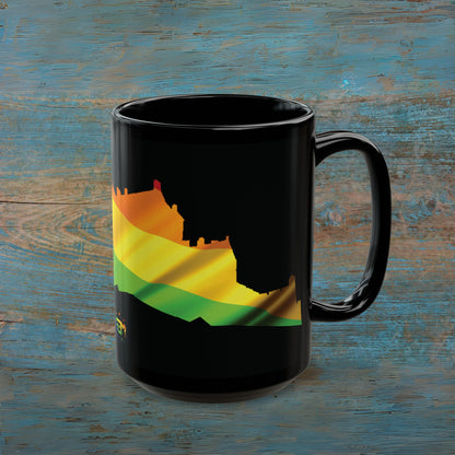 Edinburgh Castle Pride Flag Art Mug, Black