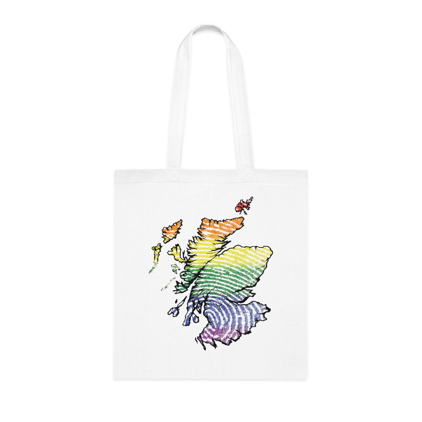 Scotland Pride Fingerprint Map Cotton Tote Bag