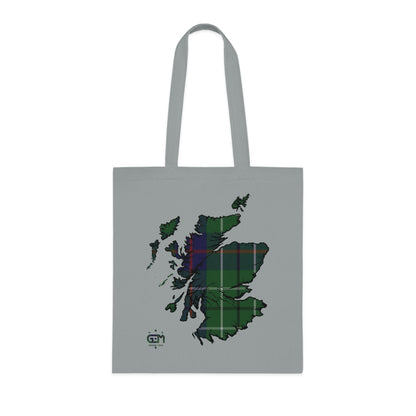 Reversible Scotland Tartan Map Cotton Tote Bag - Duncan Tartan