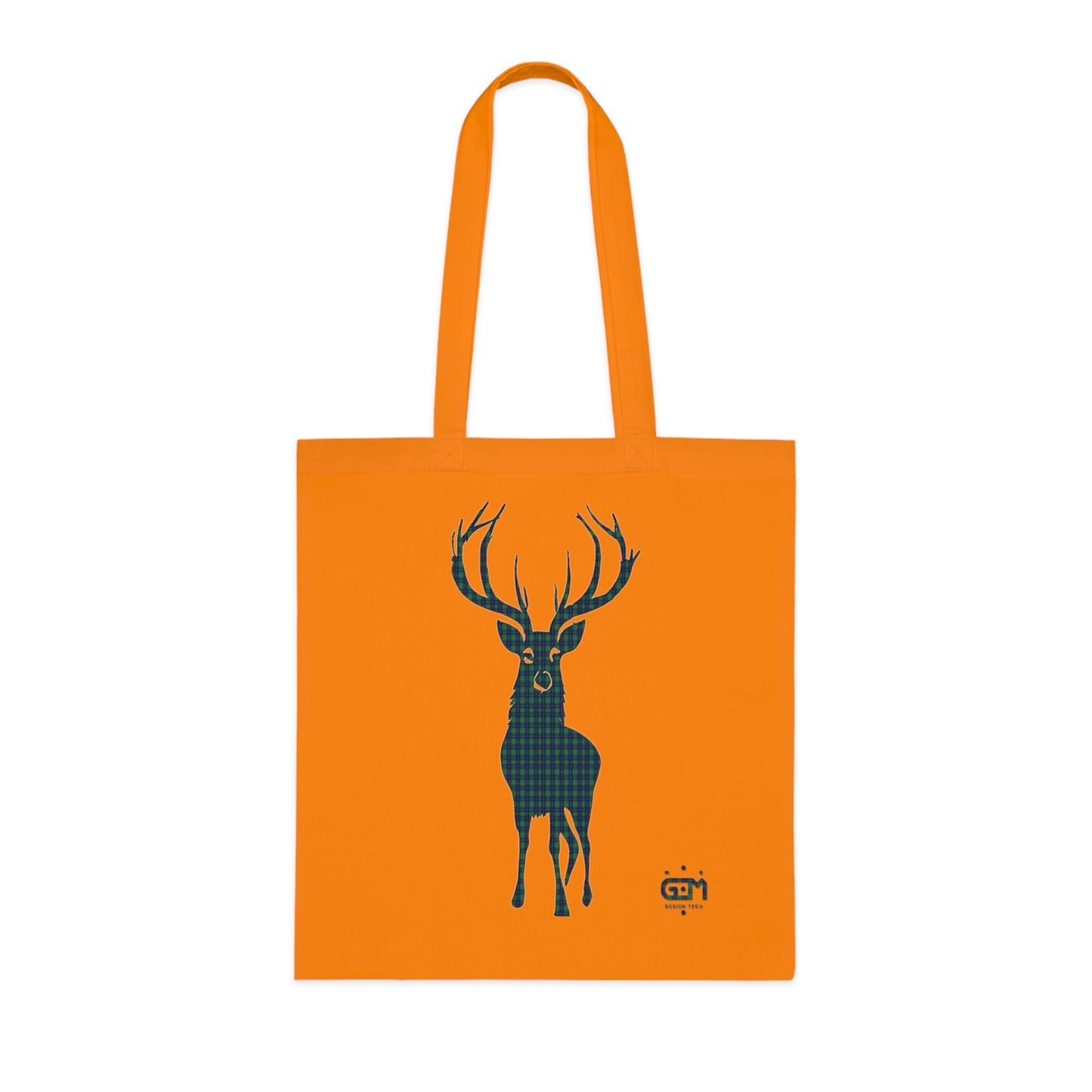 Reversible Scotland Tartan Stag Cotton Tote Bag - Douglas Tartan