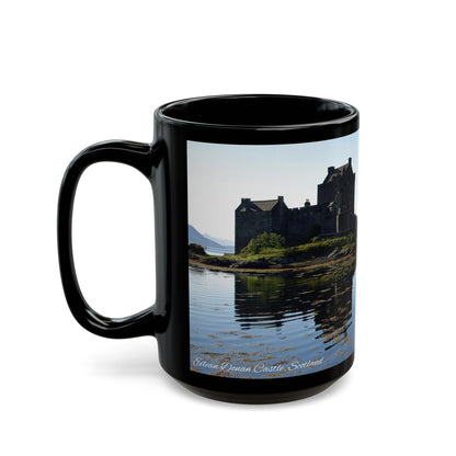 Eilean Donan Castle Photo Mug, Coffee Cup, Tea Cup, Scottish Art, Scottish Landmarks, Scottish Nature, Black