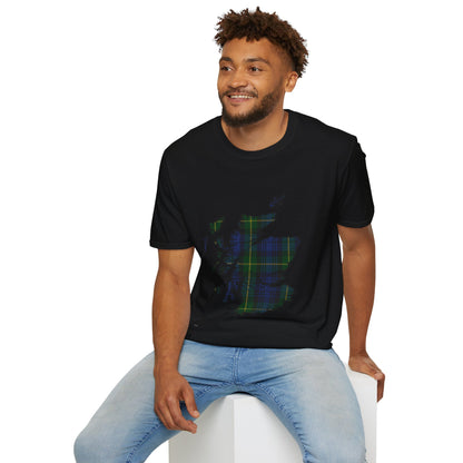 Scotland Tartan Map Softstyle Unisex T-Shirt - Gordon Tartan Tee