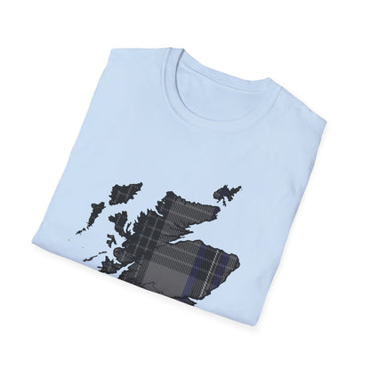 Tartan Scotland Map Softstyle Unisex T-Shirt - Hood Tartan Tee