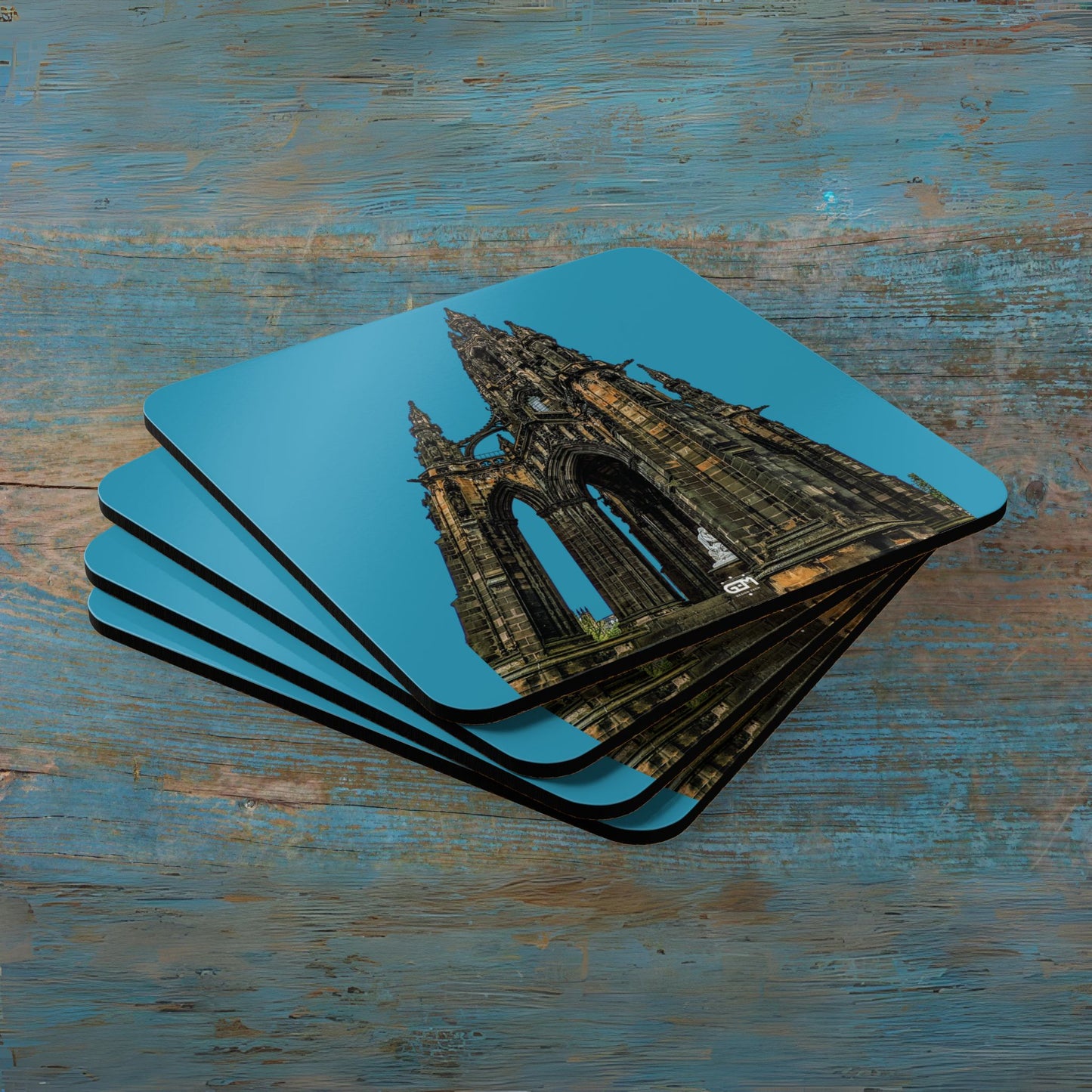 Scotland Up Close Cork Coaster Set - Photo Silhouettes