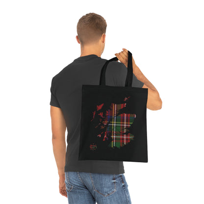 Reversible Scotland Tartan Map Cotton Tote Bag - Stewart Royal Tartan