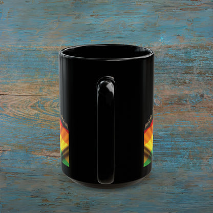 Pride Flag Rock Edinburgh Castle Photo Mug, Black