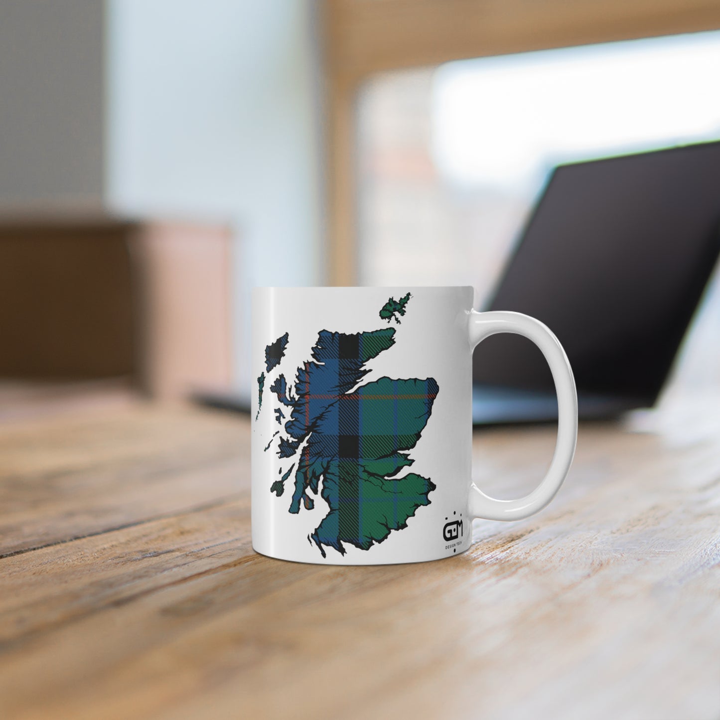 Scotland Map Mug 11oz, Flower of Scotland Tartan