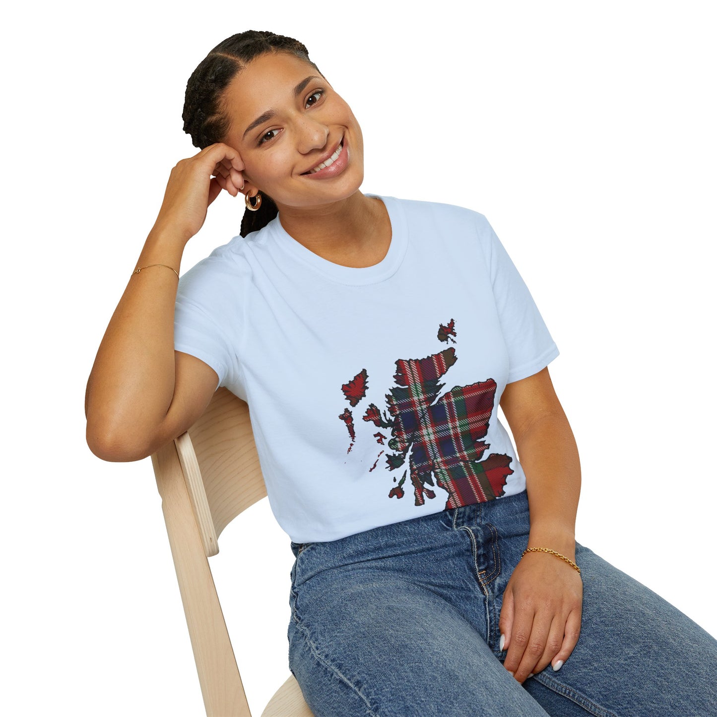 Scotland Tartan Map Softstyle Unisex T-Shirt - MacFarlane Tartan Tee