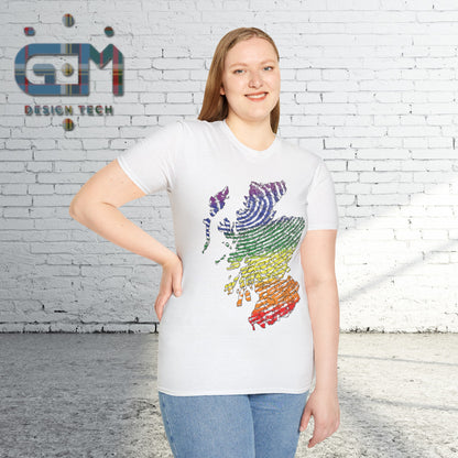 Pride Fingerprint Clan Regions Scotland Map Unisex T-Shirt, Various Colours