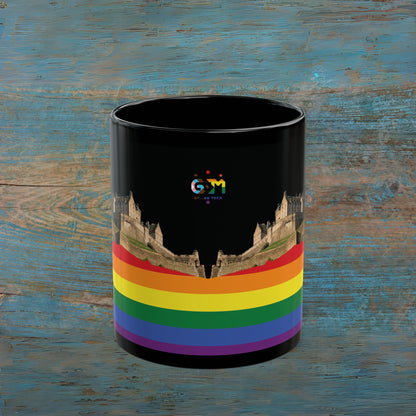 Pride Progress Rock Edinburgh Castle Photo Mug, Black