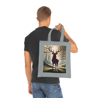 Reversible Scotland Tartan Stag Cotton Tote Bag - Lindsay Tartan