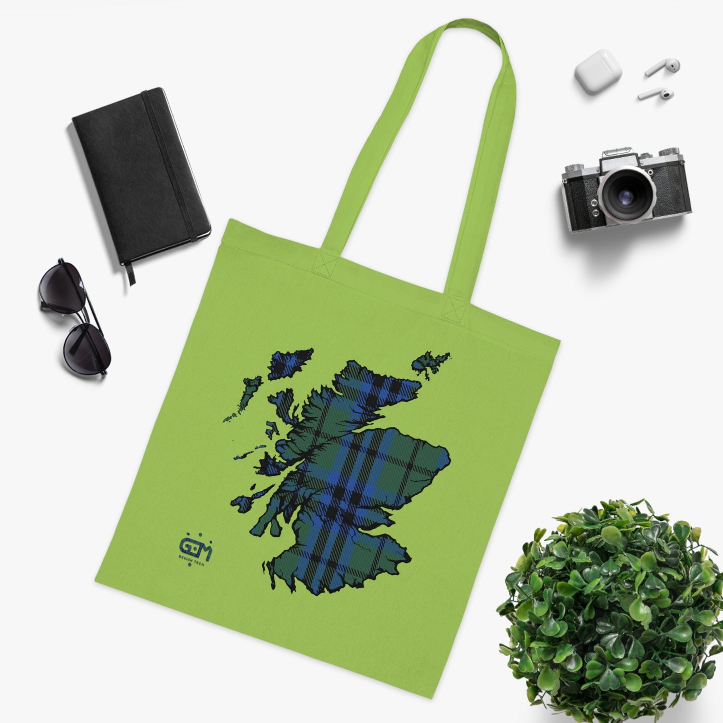 Reversible Scotland Tartan Map Cotton Tote Bag - Keith Tartan