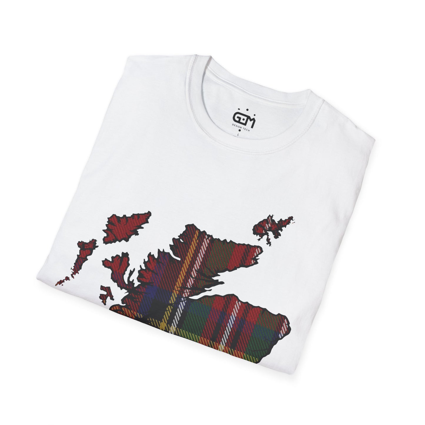 Scotland Tartan Map Softstyle Unisex T-Shirt, Stewart Royal Tartan, Various Colours