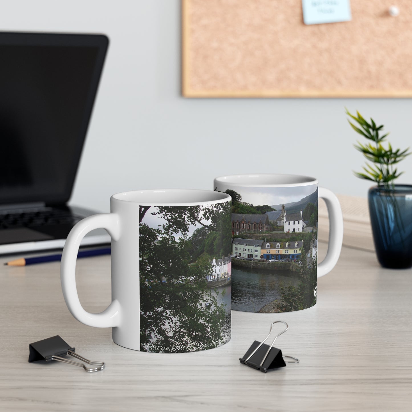 Portree Isle of Skye Photo Mug, Scotland Mug, Tea Cup, Coffee Cup, Scottish Landmarks, Coloured Buildings, Nature, Scenery, White