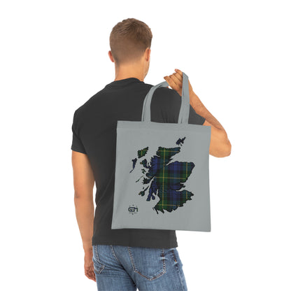 Reversible Scotland Tartan Map Cotton Tote Bag - Gordon Tartan