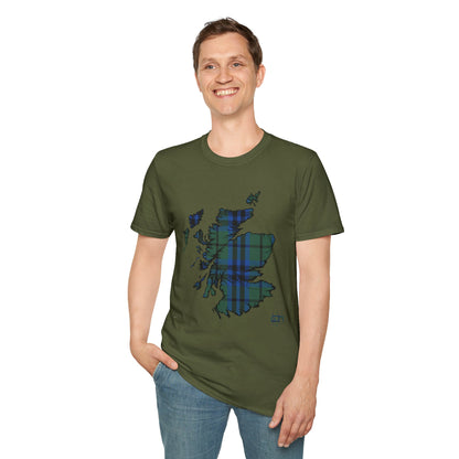 Tartan Scotland Map Softstyle Unisex T-Shirt - Keith Tartan Tee