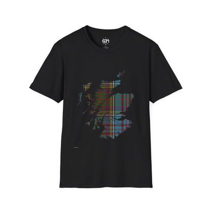 Scotland Tartan Map Softstyle Unisex T-Shirt - Anderson Tartan Tee