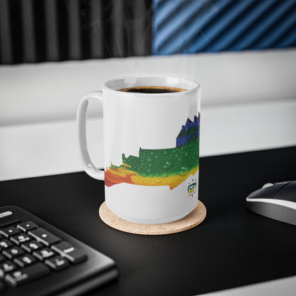 Edinburgh Castle Pride Rain Art Mug, White